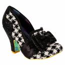 Irregular Choice All The Time Retro Dogtooth Heels in Black
