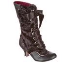 Irregular Choice Chimney Smoke Boots in Black and Silver 4261-06J