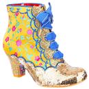 Irregular Choice Chinese Whispers Heel Boots in Gold