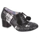Irregular Choice Clara Bow Retro Black Check Party Heel Shoes 
