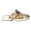Irregular Choice Clever Clog Retro Women's Clogs in Gold and Beige
