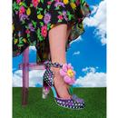 Daisy Do IRREGULAR CHOICE Plush Flower Heels BLACK