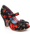 Irregular Choice Retro Floral Fancy This Shoes Blk