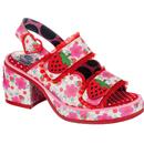 Irregular Choice Strawberry Fields Forever Heel Sandals in Pink/Red 4647-03A 