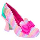 Irregular Choice Fleur De Lis Glitter Retro Rainbow Heels in Pink