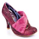 irregular choice flick flack snakeskin heels pink