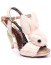 Irregular Choice Fluffy Bunny Pink Heart Sandals