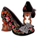 Irregular Choice 4301-04C Forest Forager Squirrel Heel Shoes in Black