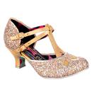 Irregular Choice Golden Age Vintage 50s Glitter Heels in Gold 4136-114A