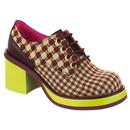Irregular Choice Groovy Dancing Retro 70s Platform Shoes in Green/Brown