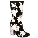 Irregular Choice 4707-01A Halloween Glowing Ghouls Knee High Boots in Black and Yellow