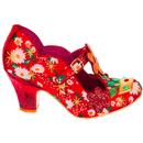 Happy Houseplant IRREGULAR CHOICE Floral Heels RED