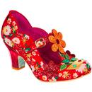 Irregular Choice Happy Houseplant Floral Heels in Red
