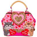 Irregular Choice Kitty Cuddles Love Hearts Bag in Pink