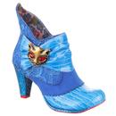 Irregular Choice Miaow Croc Cat High Heel Boots in Royal Blue 3432-02CE