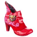 Irregular Choice Miaow Croc Cat High Heel Boots in Red/Pink 3432-02CD