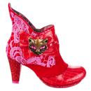 Irregular Choice Miaow Cat Ankle Boots Red/Pink