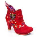 Miaow IRREGULAR CHOICE Retro 60s Floral Boots Red