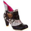 Irregular Choice Miaow Cat Boots in Silver Grey and Black