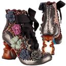 Irregular Choice 4732-01C Nuts About You Squirrel Heel Boots in Green/Black