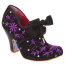 Irregular Choice Penny For Your Thoughts Retro Floral Heels in Black