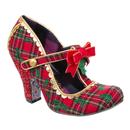 Irregular Choice Perfect Parcel Retro Check Party Heels in Red