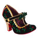 Irregular Choice Perfect Parcel Christmas Holly Heels in Black  4135-68 E