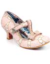 irregular choice lazy river 50s glitter heels pink