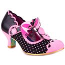Irregular Choice Poodle Perfect Retro Shoes in black and pink