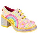 Irregular Choice Rainbows and Love Retro 70s Platform Shoes in Pink/Yellow