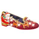 Irregular Choice Santas Sleight Retro Festive Christmas Flat Shoes in Red