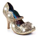 Irregular Choice Shimmer Gold Sparkling Christmas Party Shoes
