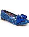 Sulu IRREGULAR CHOICE 50s Blue And Gold Bow Flats