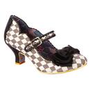 Irregular Choice Summer Breeze Retro Check Mary Jane Heel Shoes in Black 4136-38AR