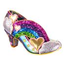 irregular choice womens summer showers glitter rainbow mid heels purple