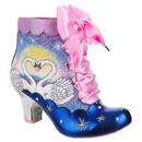 Irregular Choice Swan Song Retro Vintage Swan Heel Boots in Blue and Purple
