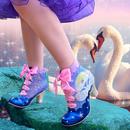 Swan Song IRREGULAR CHOICE Retro Lace Up Boots
