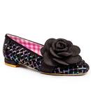 Irregular Choice Sweet Briar Black Rose Flat Shoes