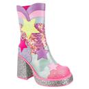 Irregular Choice Ursa Major Retro 70s Glam Platform Boots in Pink
