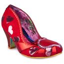 irregular choice womens heart on your sleeve sequin hearts velvet heels red