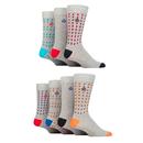 Jeff Banks 7 Pack Double Spot Retro Recycled Cotton Socks in Grey X7014MLTG