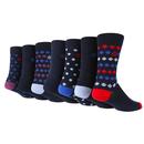 Jeff Banks 7 Pack Recycled Cotton Socks in Navy Pentagon X7002 