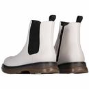 Jessica Women's Retro 60s Off White Chelsea Boots