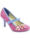 Malia JOE BROWNS Vintage lace Pink floral Heels