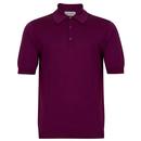 John smedley knitted polo shirt juniper purple 