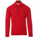 John Smedley CDorset Made in England Mod Knitted Polo Shirt in Rosehip