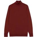 John Smedley Cherwell Made in England Roll Neck Jumper in red Jasper