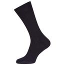 John Smedley Delta Made in England Ribbed Mod Socks in Black