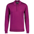 John Smedley Made in England Dorset Knitted Mod Polo Shirt in Bramble