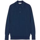John Smedley Dorset Knitted Polo Shirt in Indigo